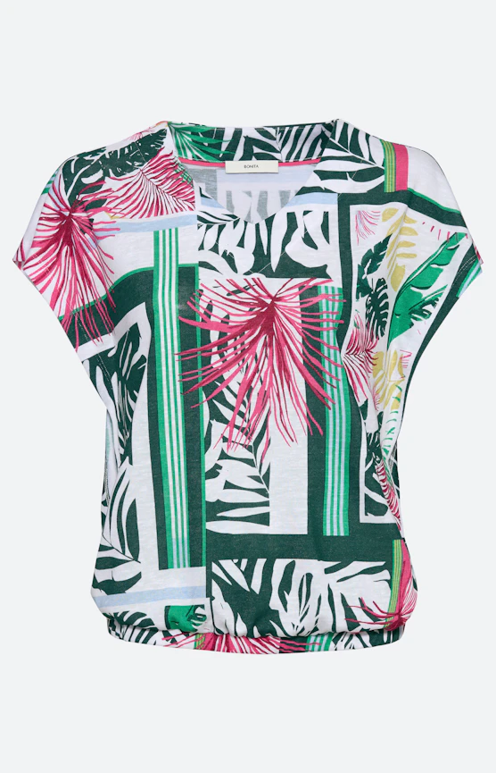 Shirt mit Elastiksaum, kieferngrün