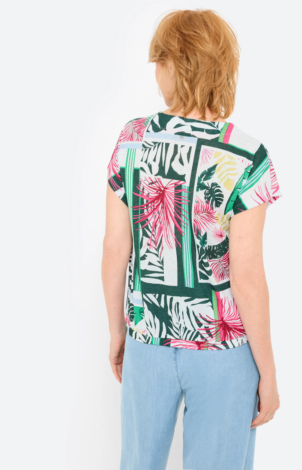 Shirt met elastische zoom, dennengroen