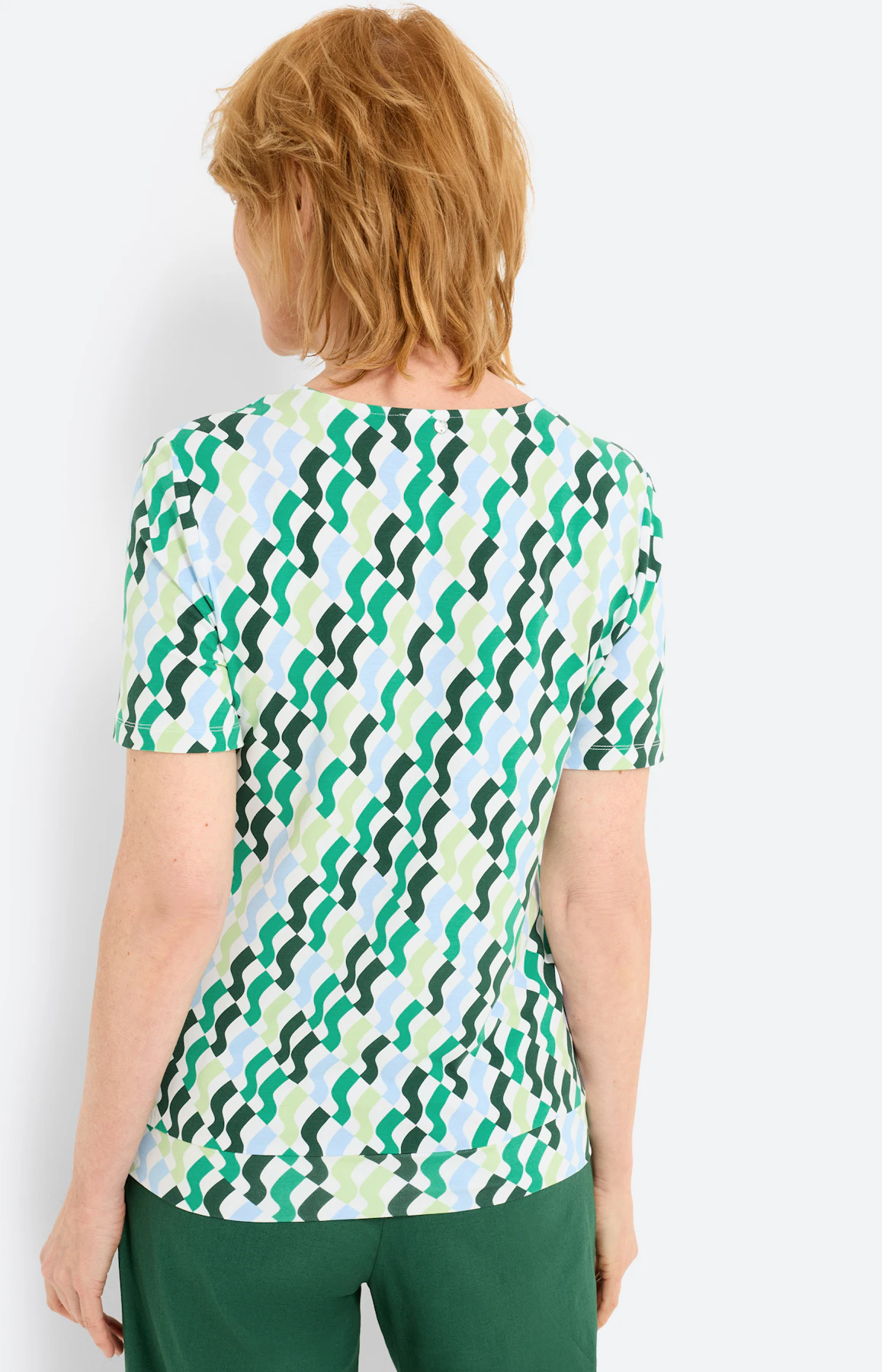T-shirt met knoop bij de zoom, felgroen