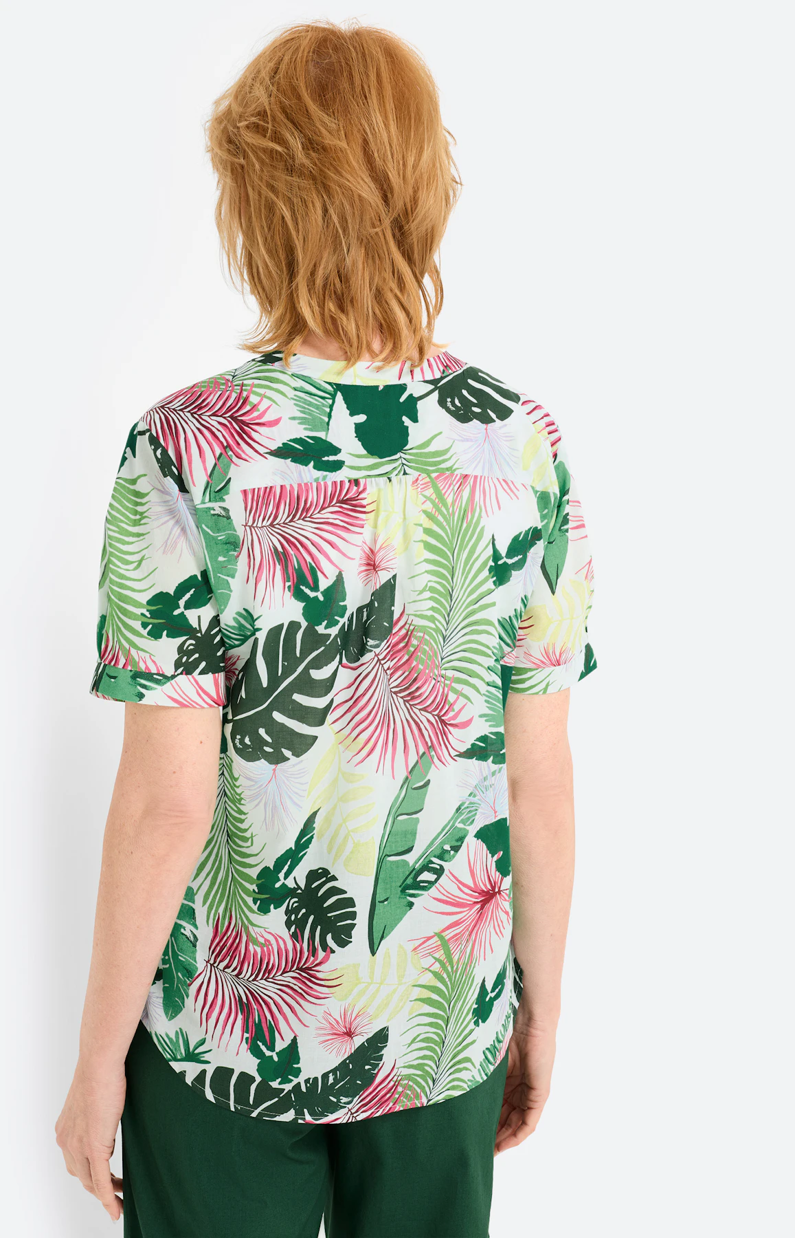 Blouse met tropical-print, pink