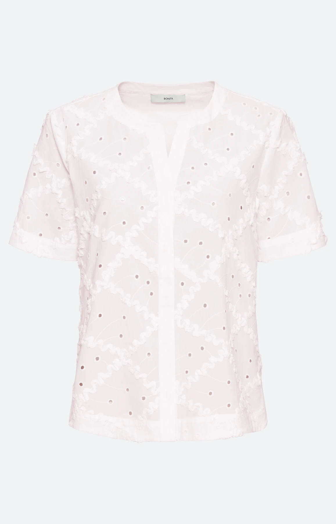 Blouse met ajourborduursel, wit