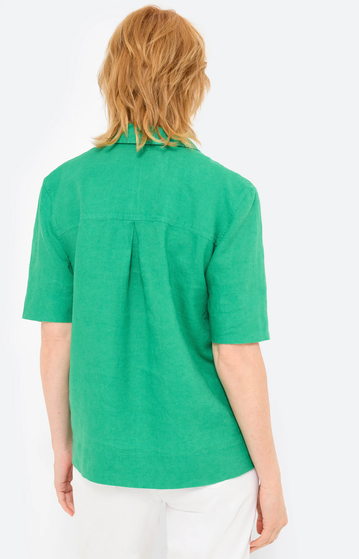 Bluse aus reinem Leinen, knallgrün