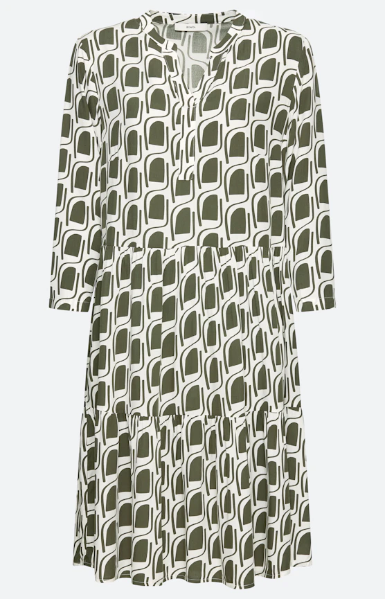 Kleid im Stufen-Design, tiefgrün