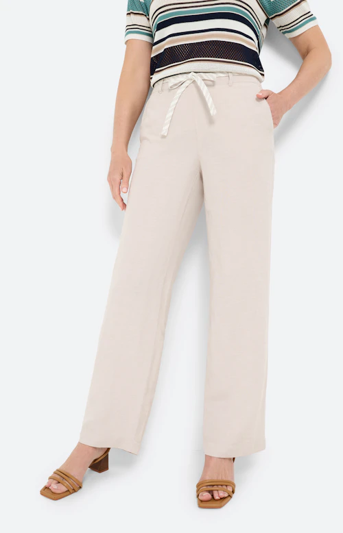Marlene-broek van linnen, beige