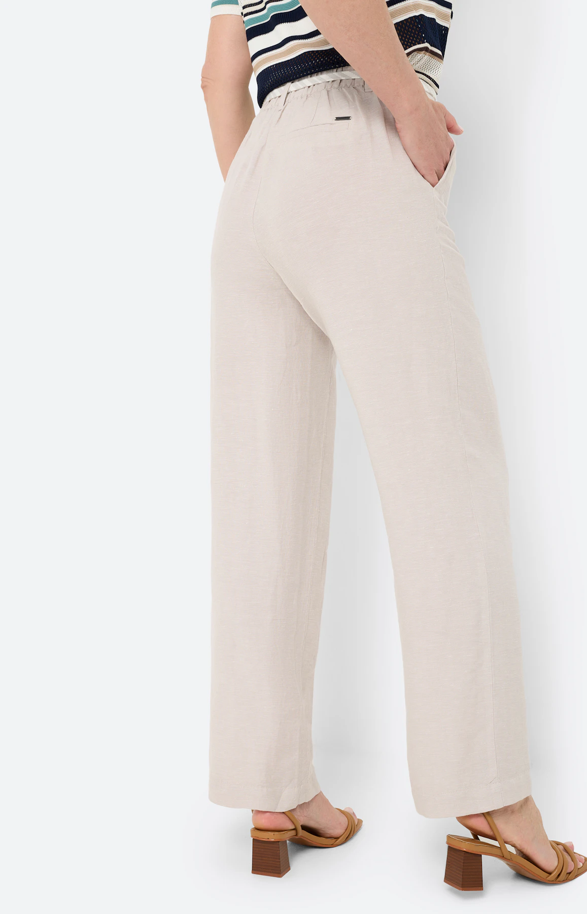 Marlene-broek van linnen, beige