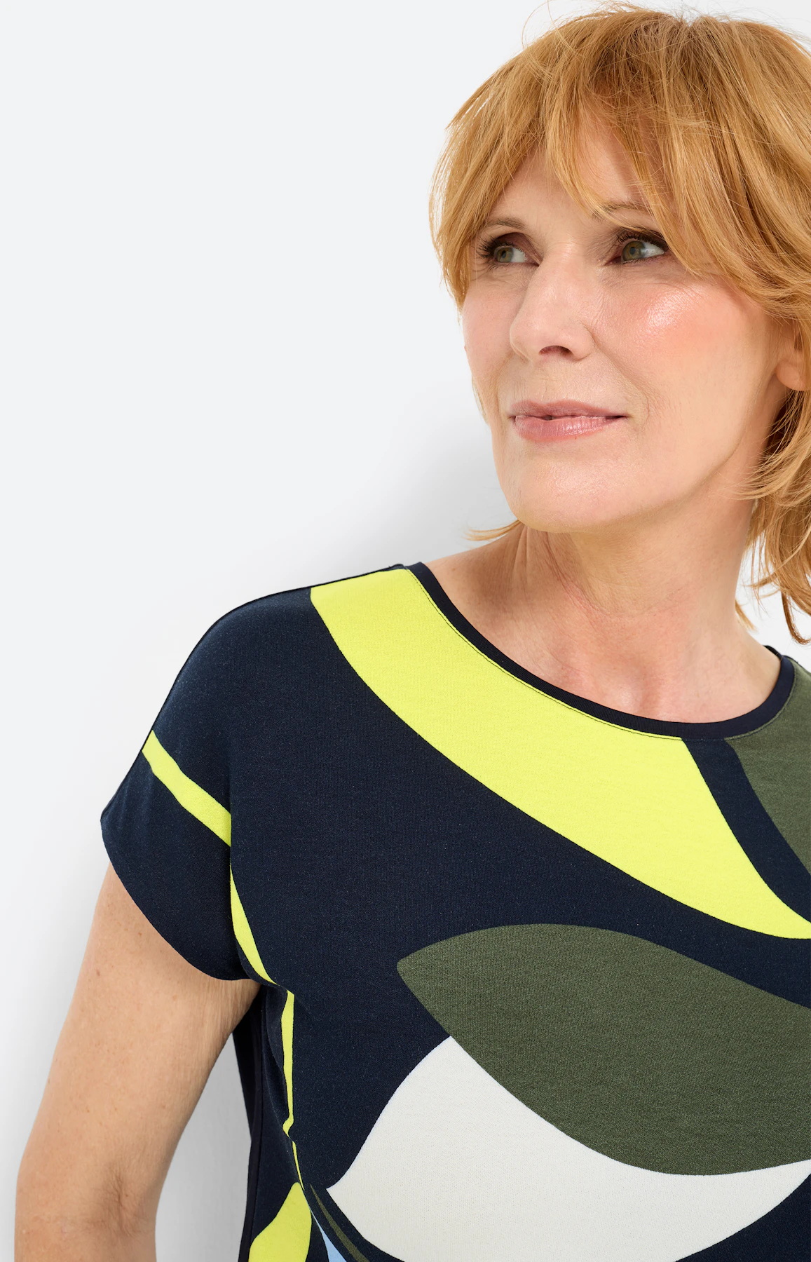 T-shirt met gedessineerd front, navy