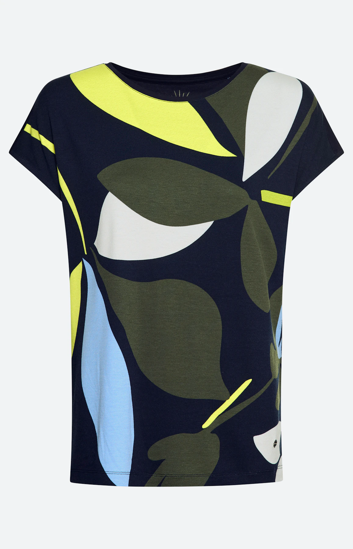 T-shirt met gedessineerd front, navy