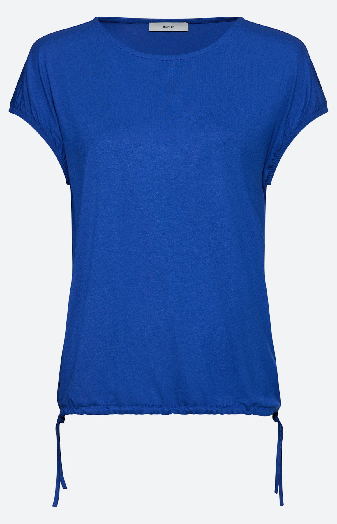 Shirt mit Tunnelzug-Saum, stahlblau