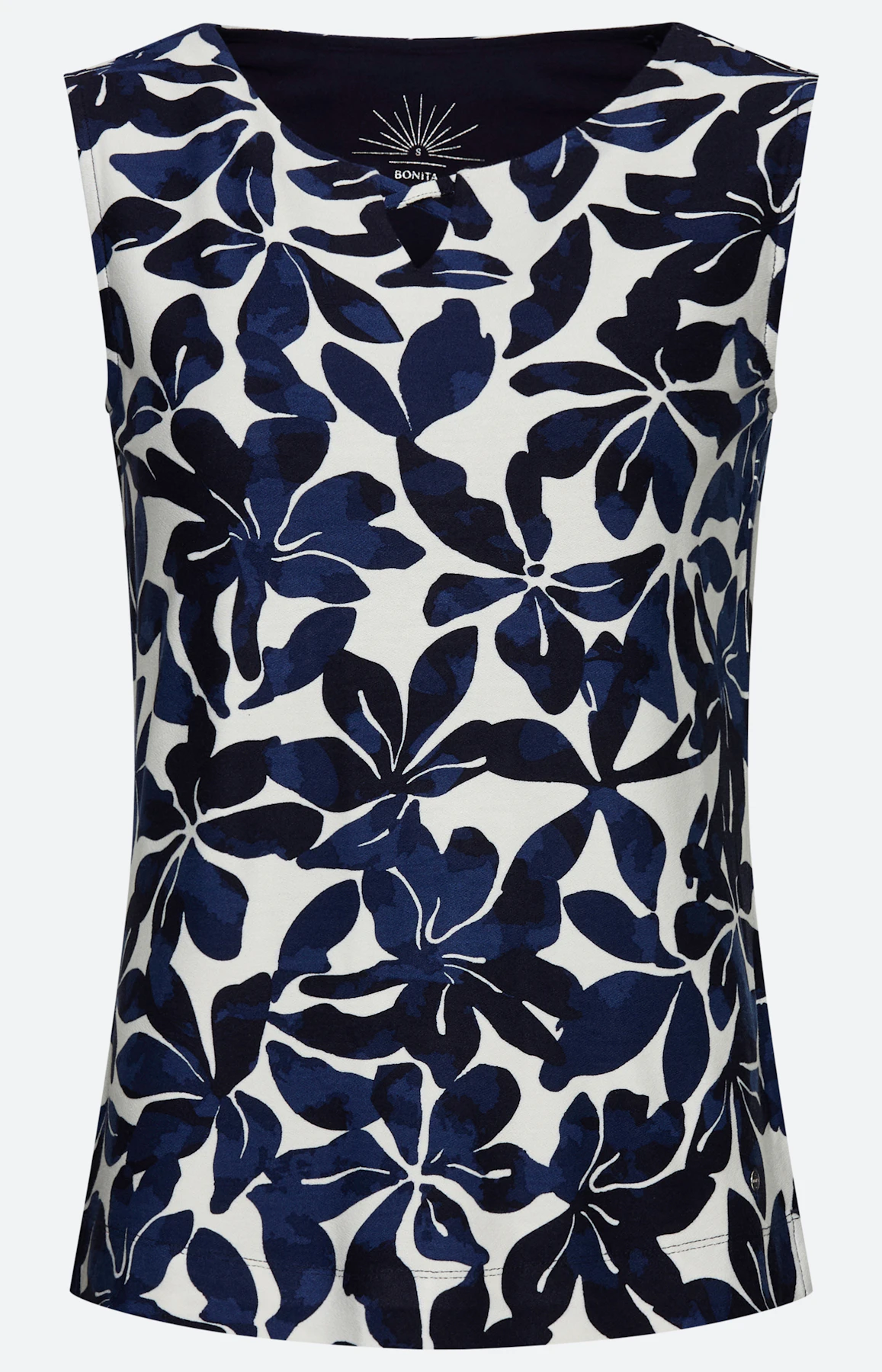 Top met bloemmotief, navy
