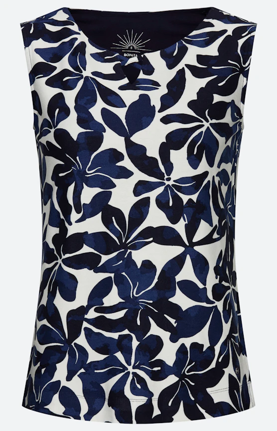 Top mit floralem Muster, navy