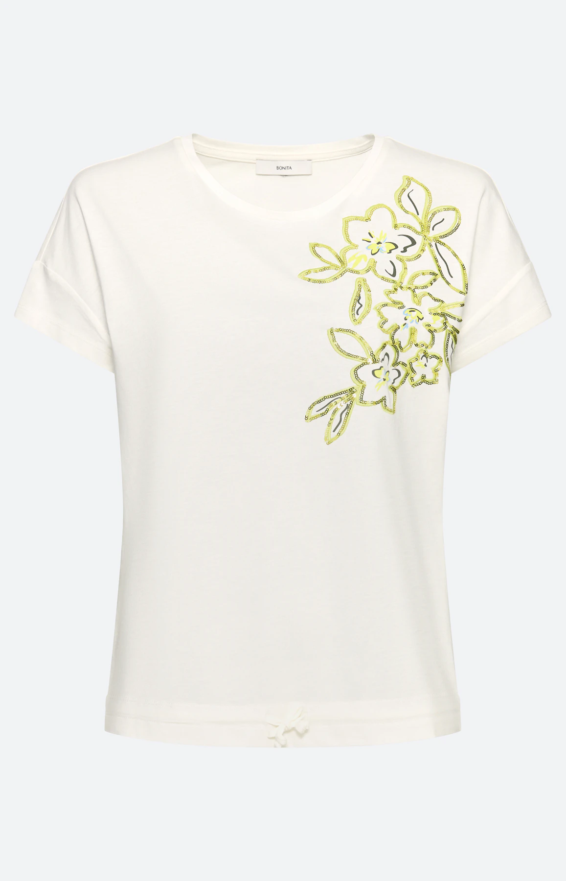 Shirt met borduursel en pailletten, wit