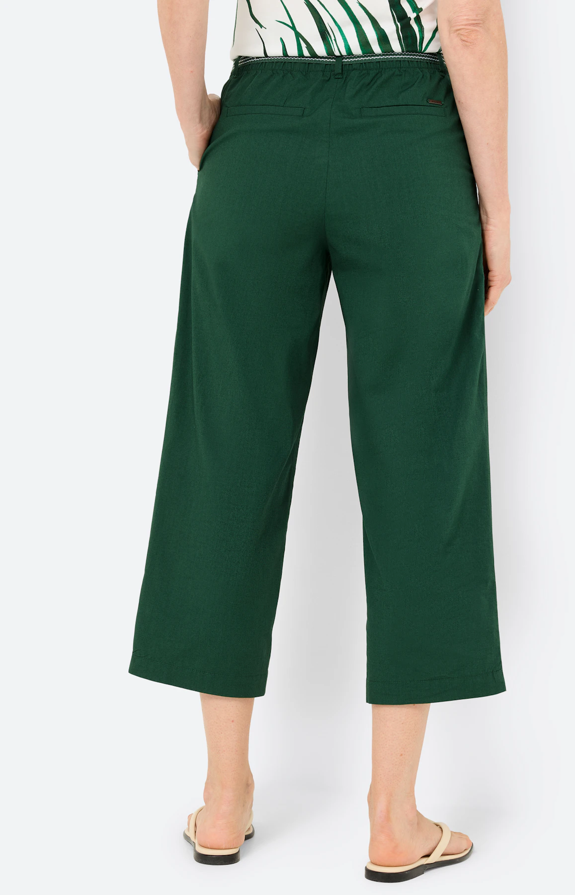 Broek met bandplooi 24 inch, dennengroen