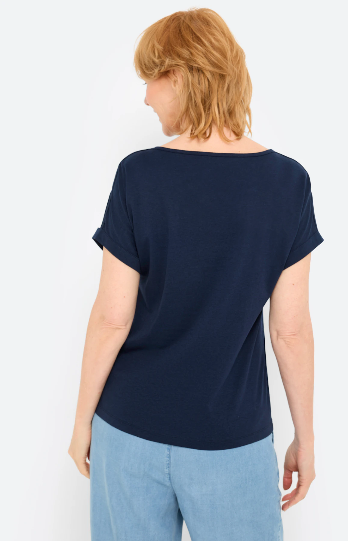 T-shirt met split in de mouwen, navy