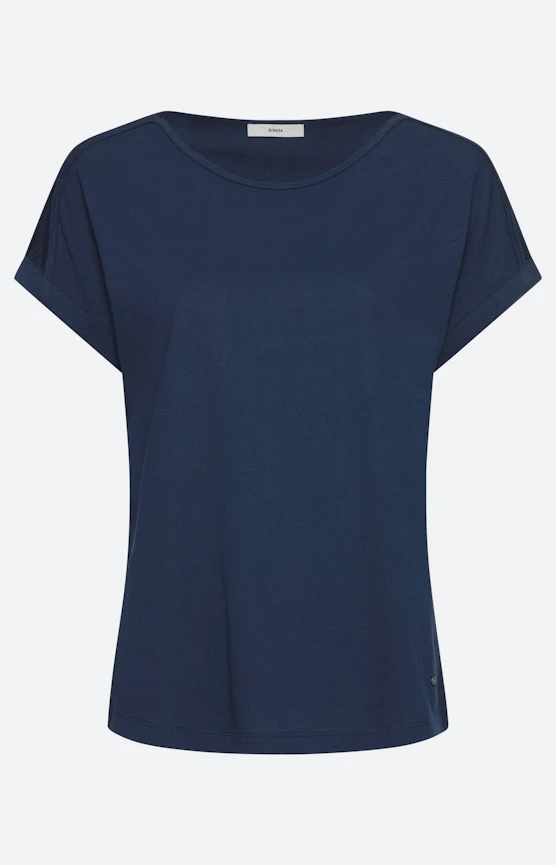 T-shirt met split in de mouwen, navy