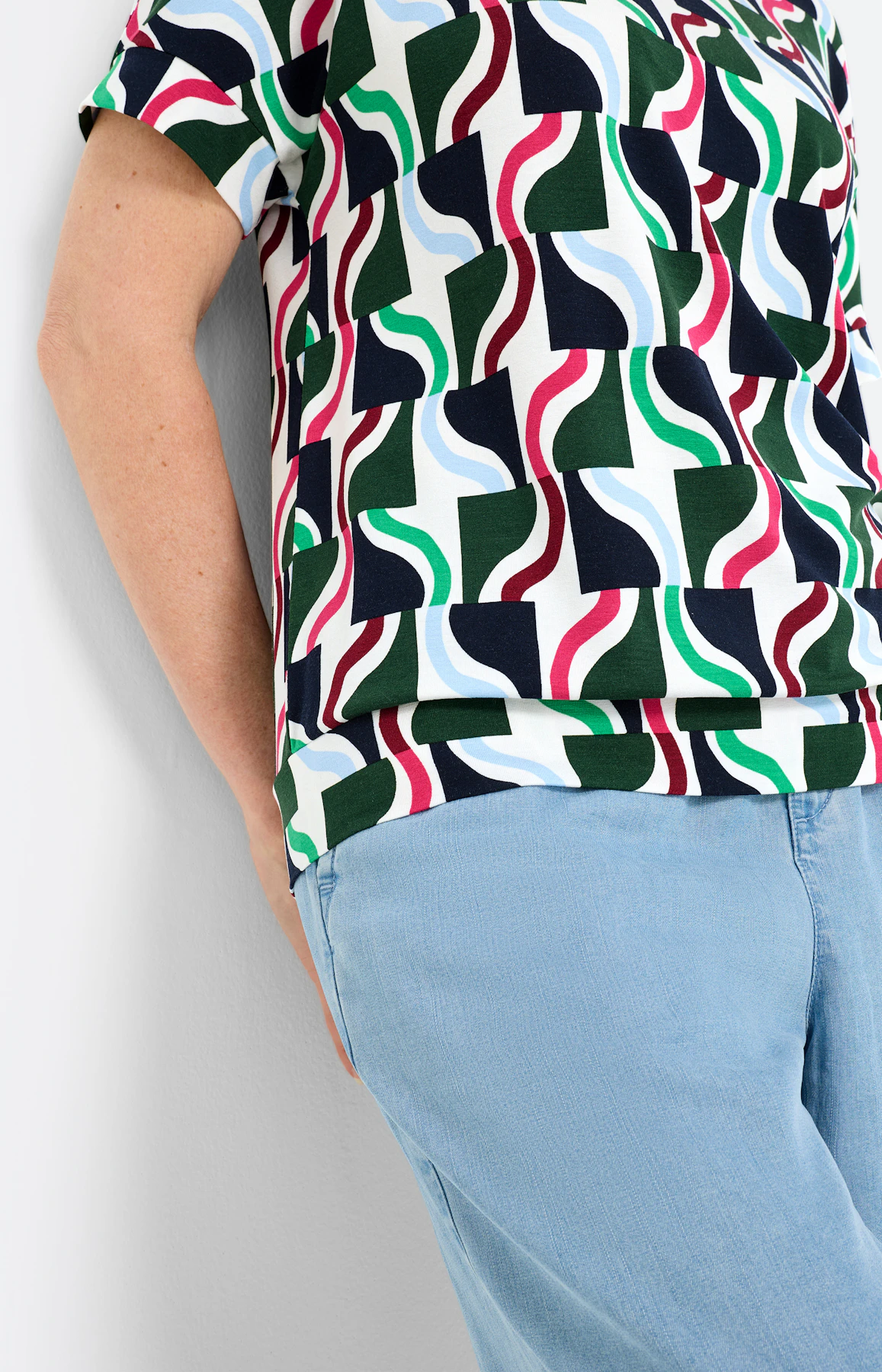 T-shirt met all-over-print, multicolour