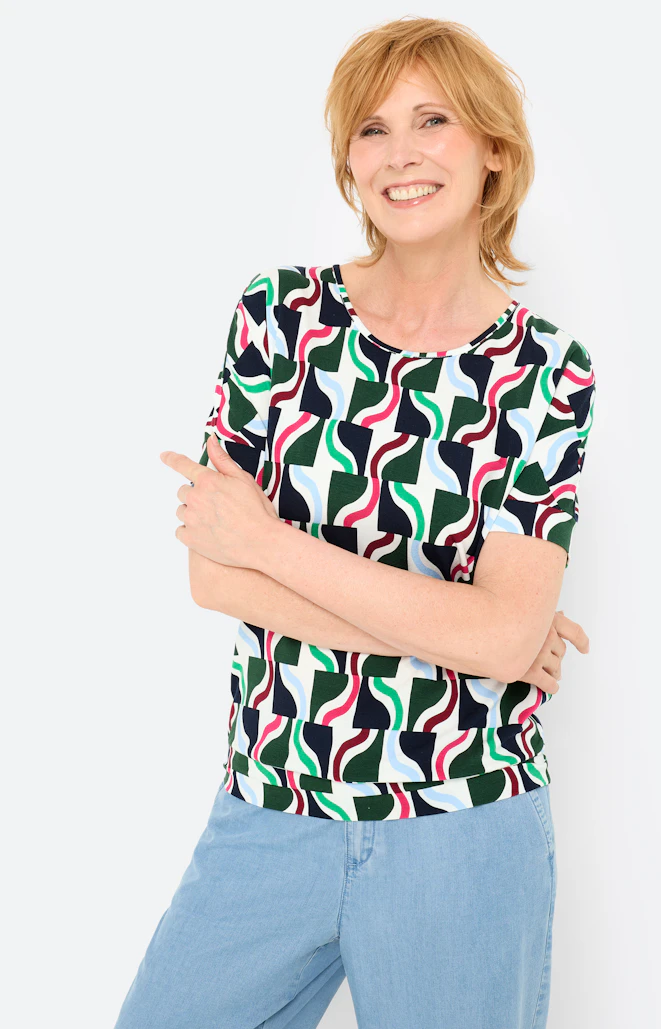 T-Shirt mit All Over-Print, bunt