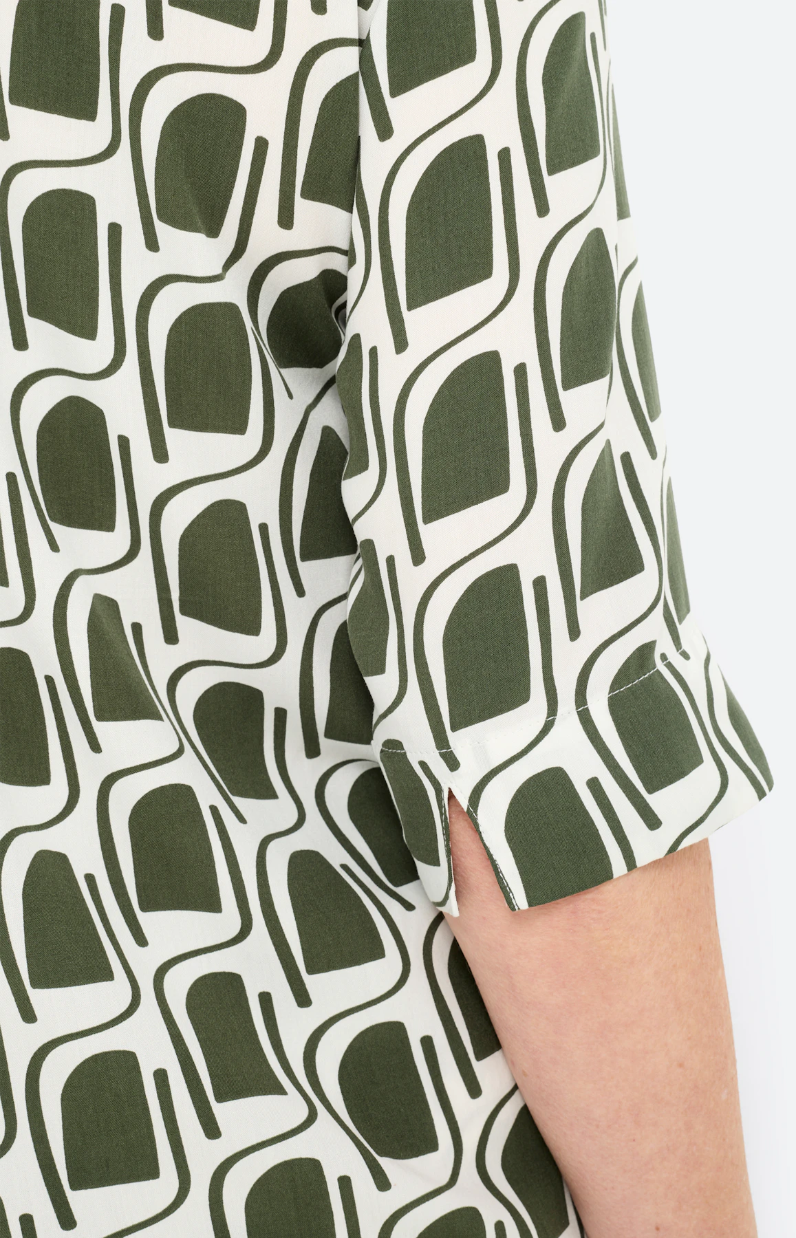 Blouse met grafische print, diepgroen