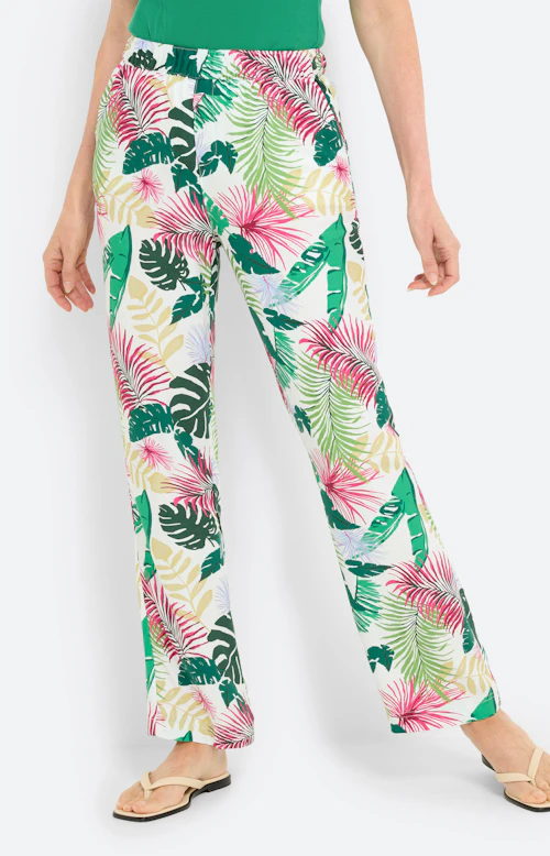 Marlene-broek met tropical-print, pink