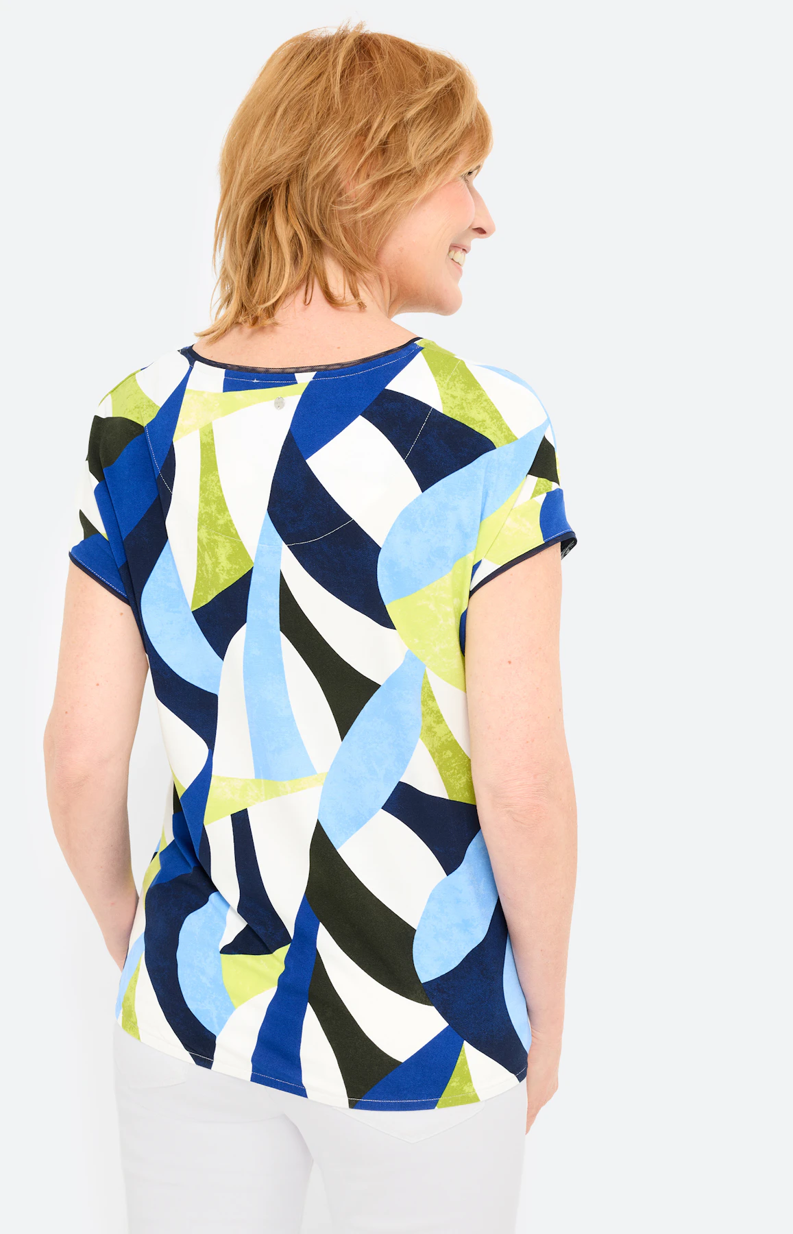 T-shirt met grafisch motief, blauw