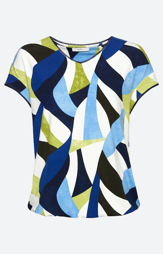 T-Shirt mit Grafikmuster, blau