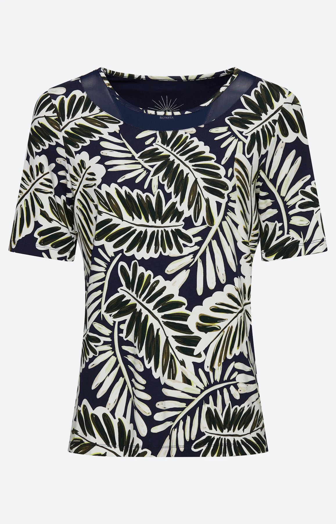 T-shirt met een meshinzet, navy