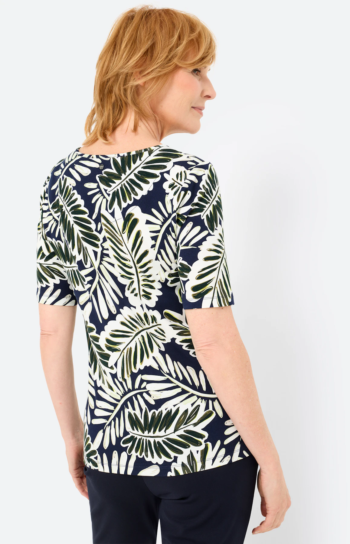 T-shirt met een meshinzet, navy