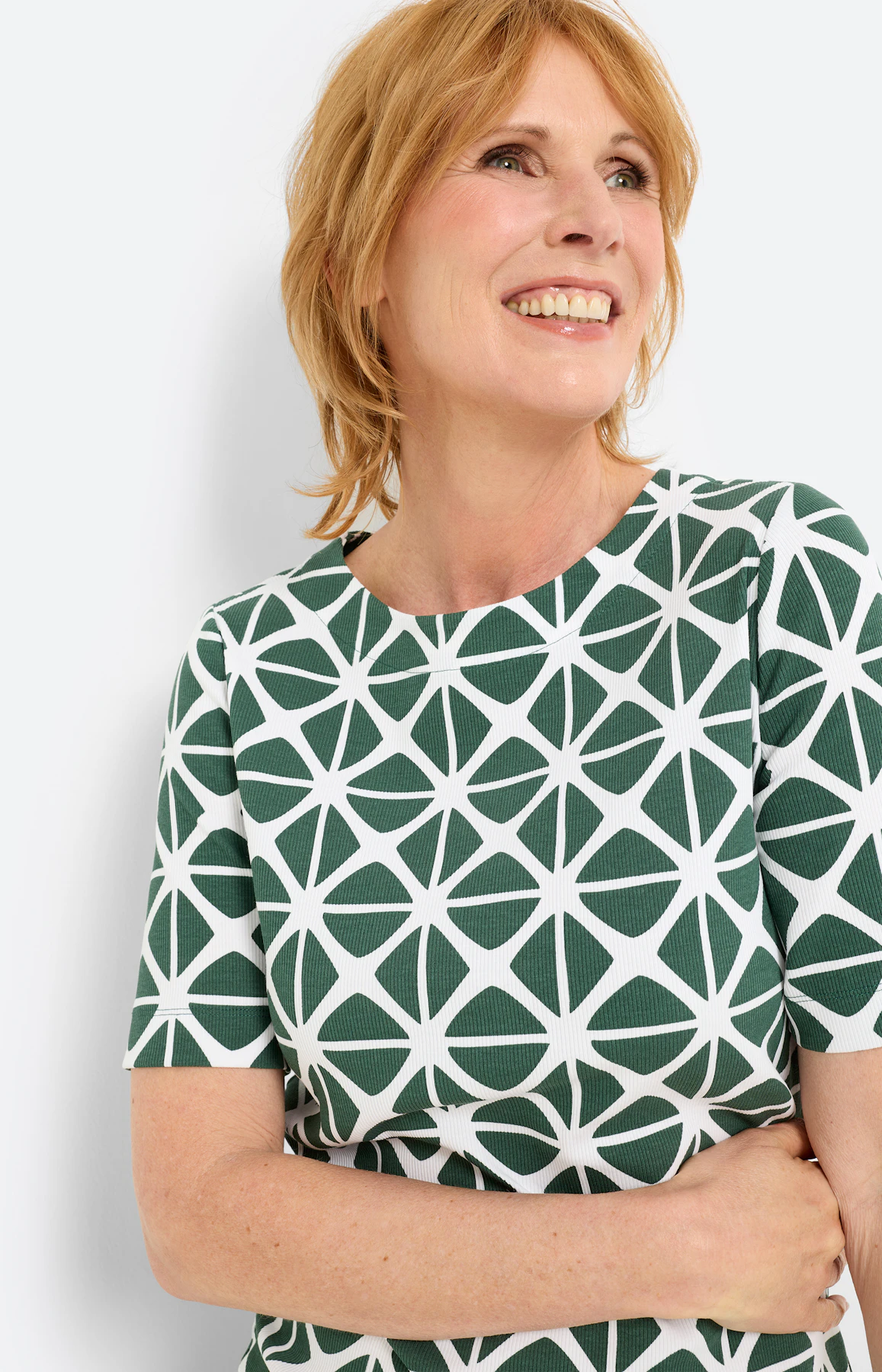 T-shirt met grafische print, dennengroen