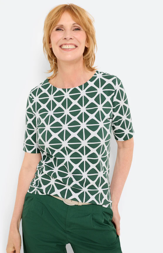 T-shirt met grafische print, dennengroen