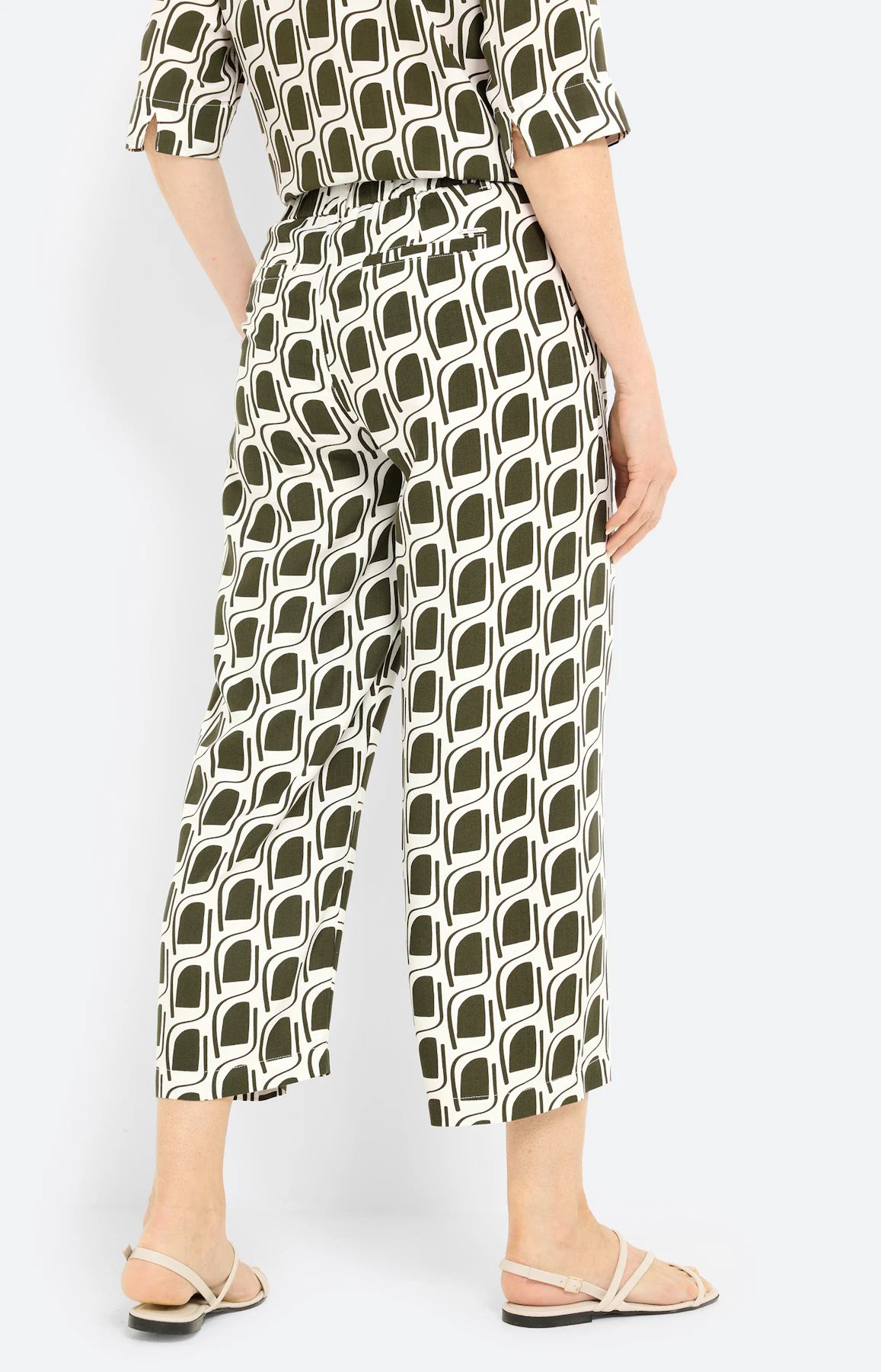 Culotte met grafische print, diepgroen
