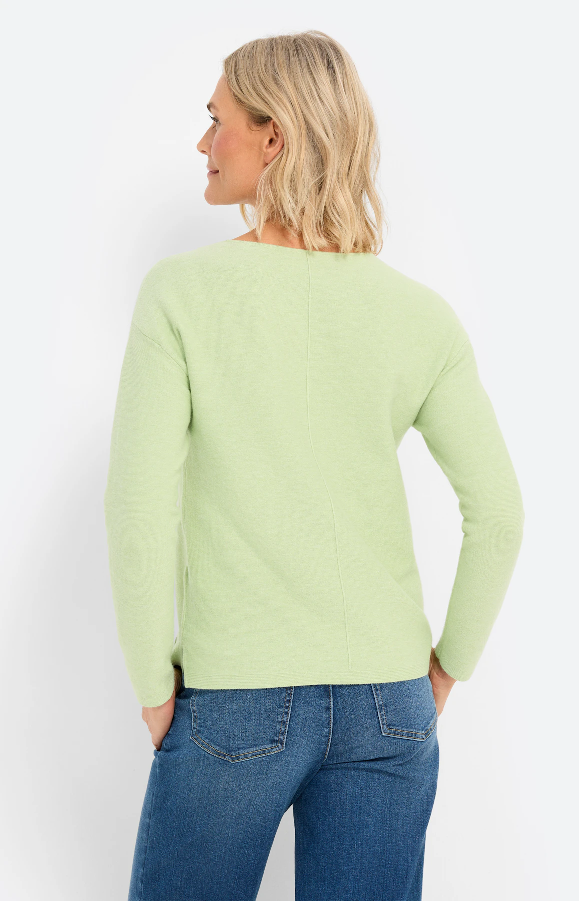Strickpullover mit Rundhals, pistazie