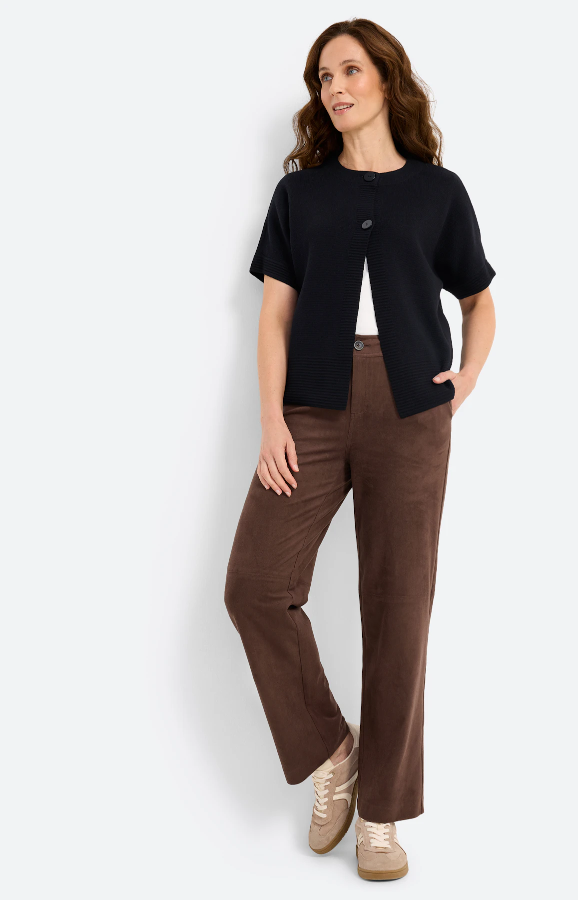 Cardigan in cape-design, navy