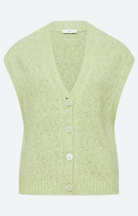 Strickweste mit V-Ausschnitt, pistazie