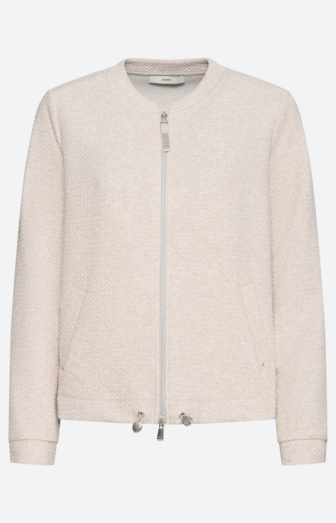 Sweatvest in blousonstijl, stone
