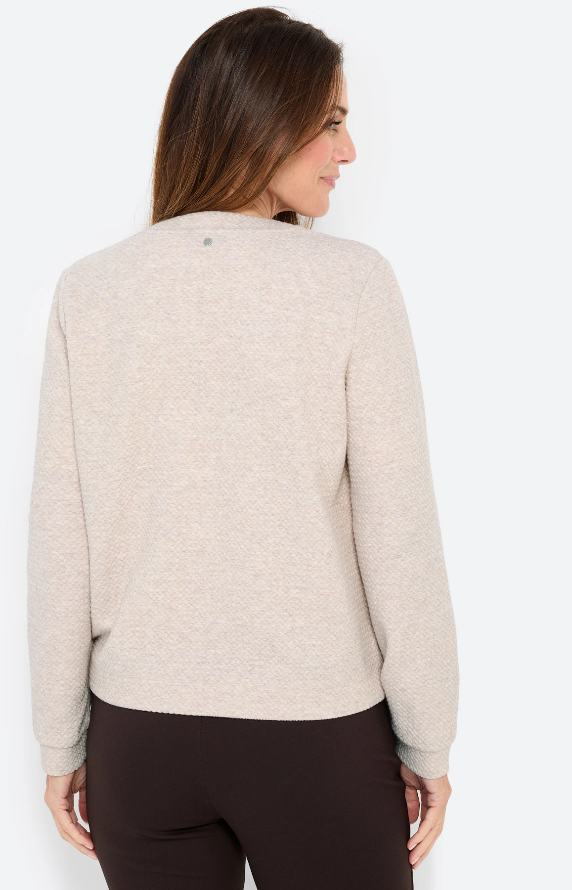 Sweatvest in blousonstijl, stone