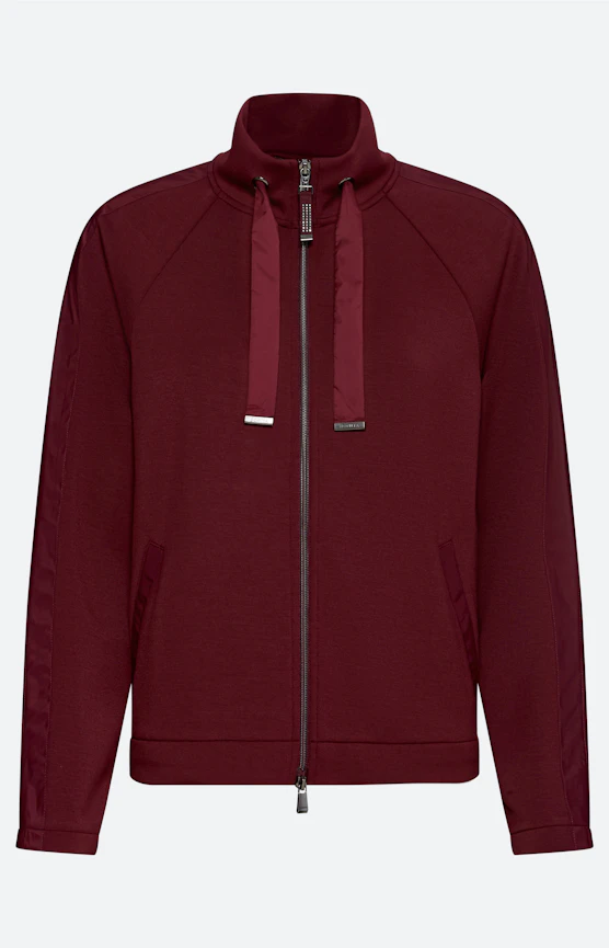 Sweatjacke mit Kragen, bordeaux