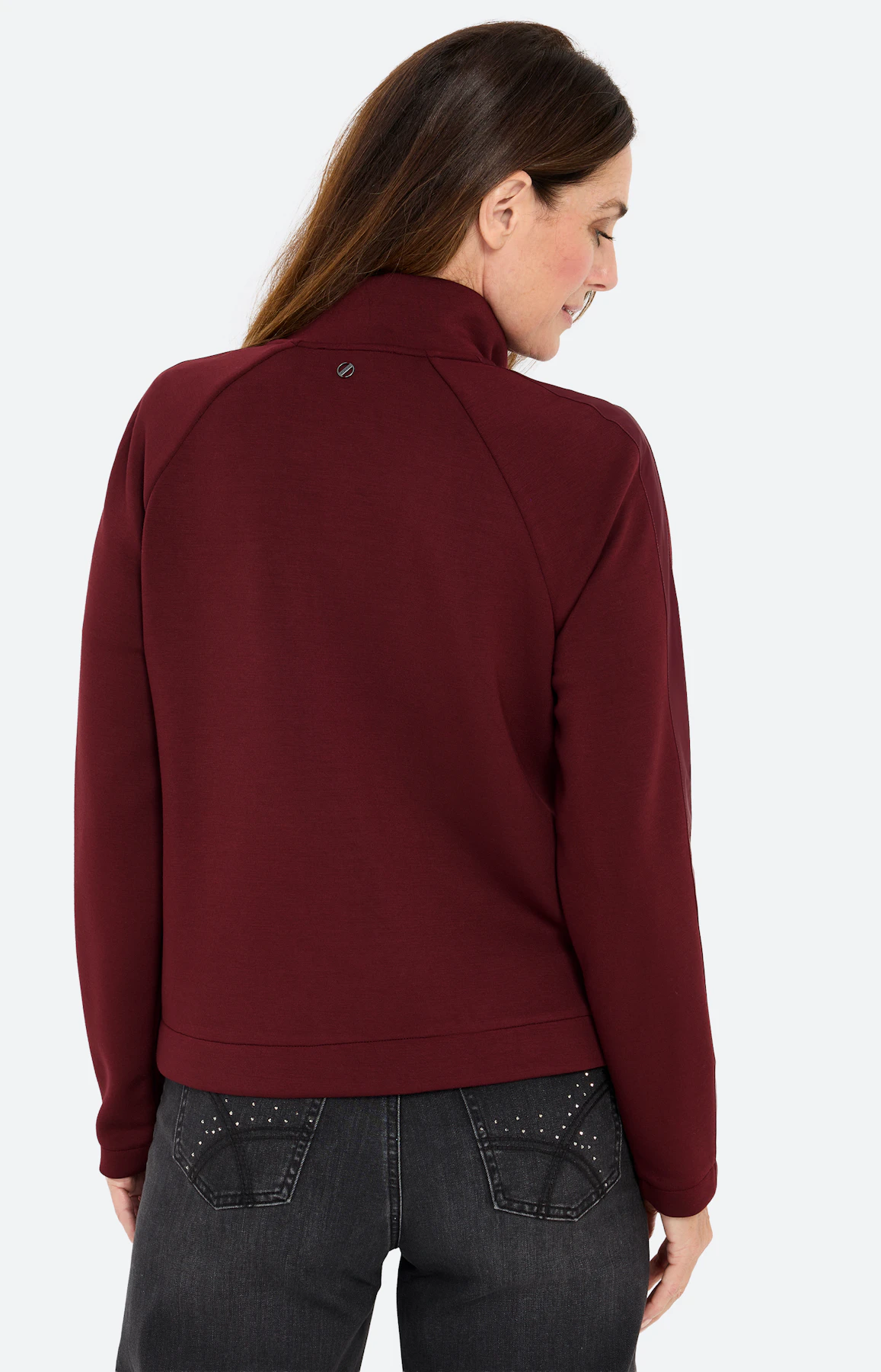 Sweatvest met kraag, bordeaux