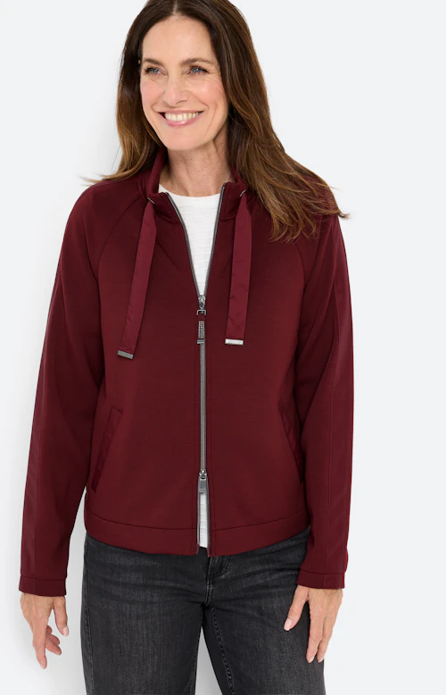Sweatvest met kraag, bordeaux