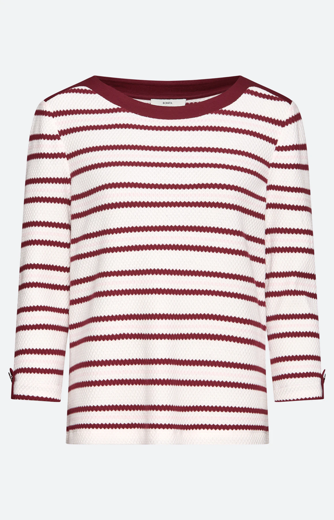 Sweatshirt in streepdessin, bordeaux