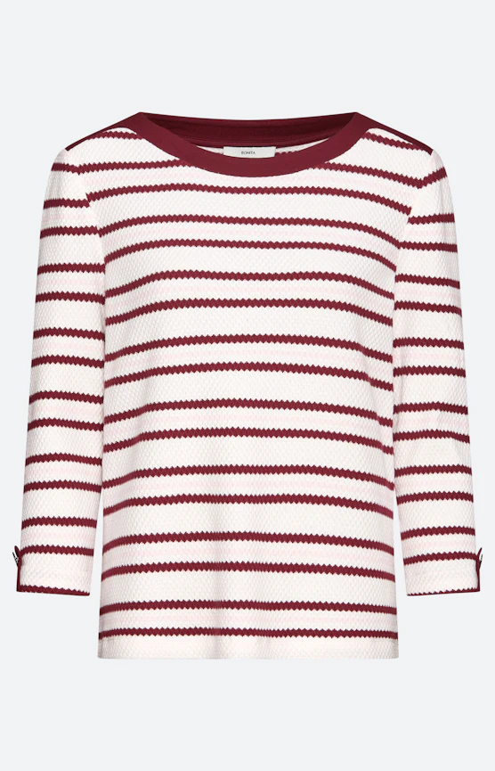 Sweatshirt mit Streifenmuster, bordeaux