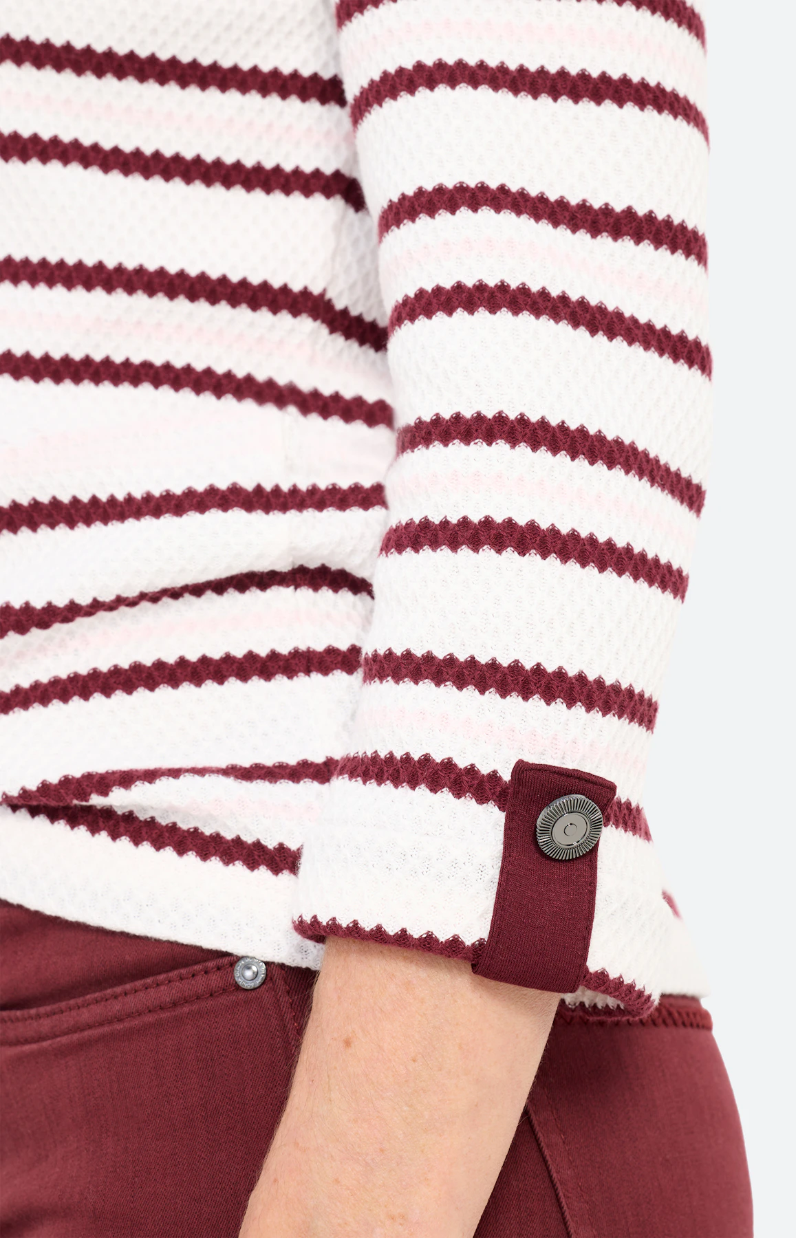 Sweatshirt in streepdessin, bordeaux