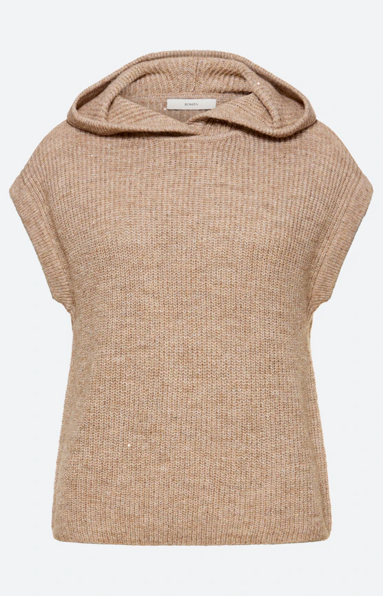 Slip-over met pailletten, lichtbruin