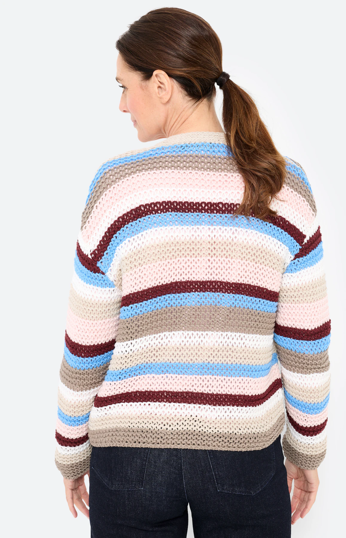 Cardigan met strepen, greige