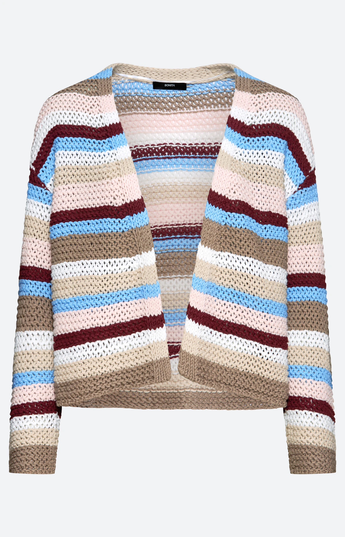 Cardigan met strepen, greige