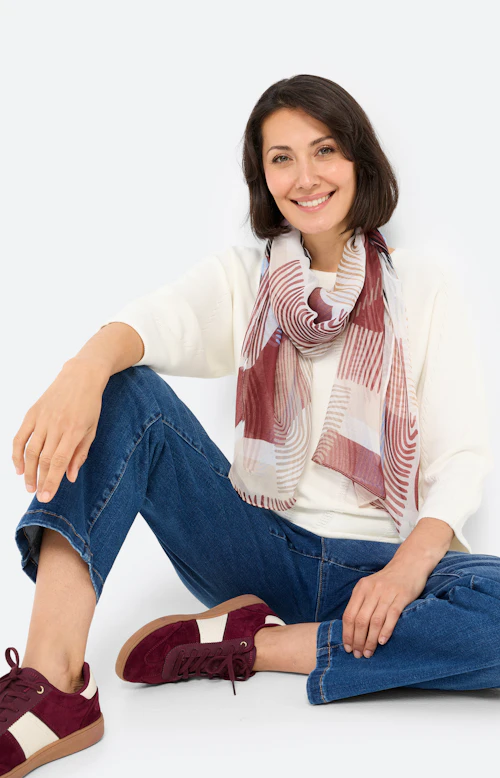 Sjaal met print all-over, bordeaux