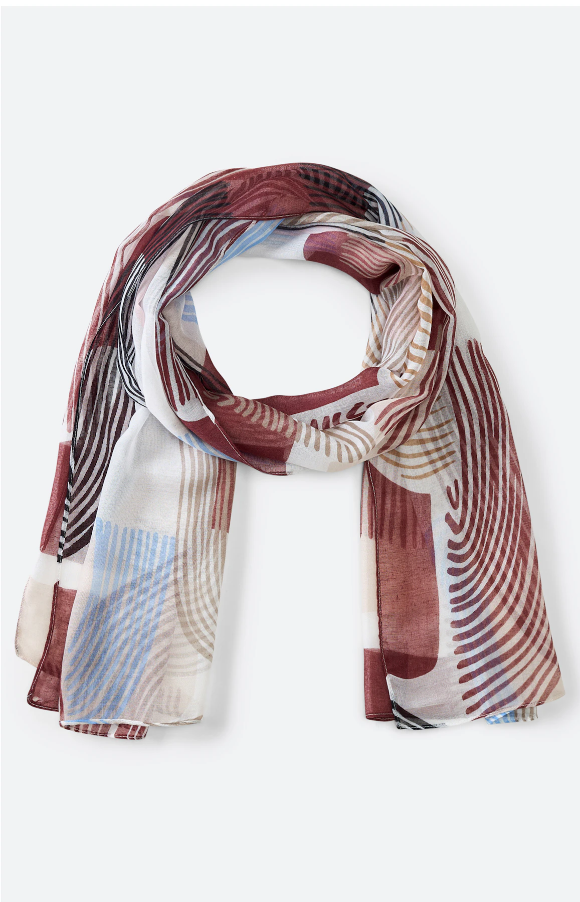 Sjaal met print all-over, bordeaux