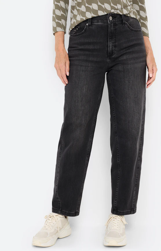 Barrel jeans 28 inch, donkergrijs
