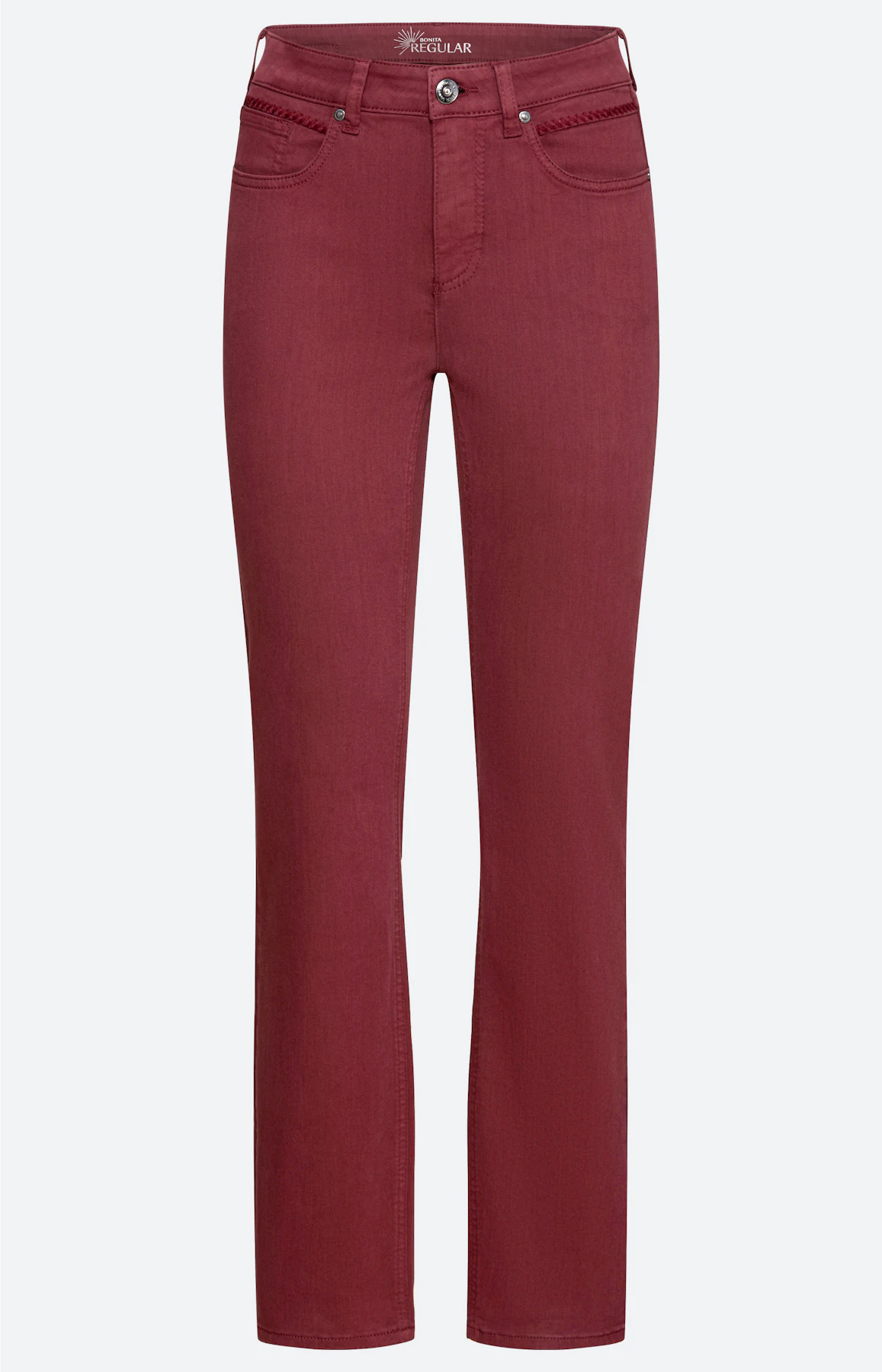 Jeans in regular fit 30 inch, bordeaux