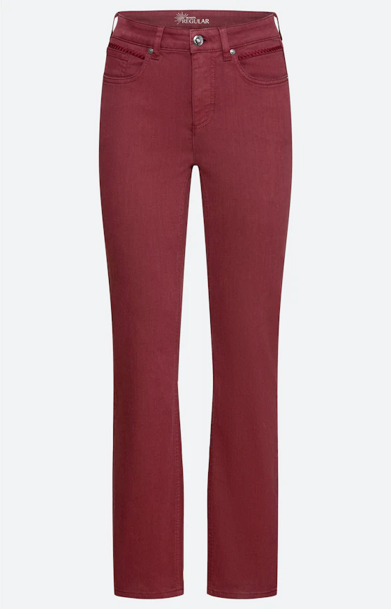 Jeans in regular fit 30 inch, bordeaux