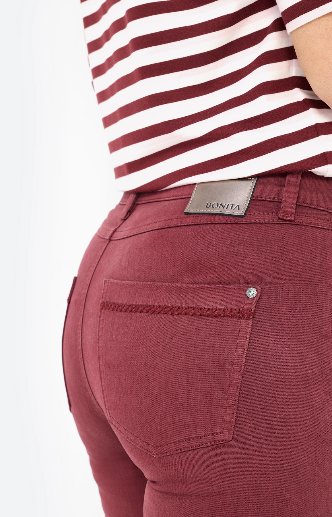 Jeans in regular fit 30 inch, bordeaux