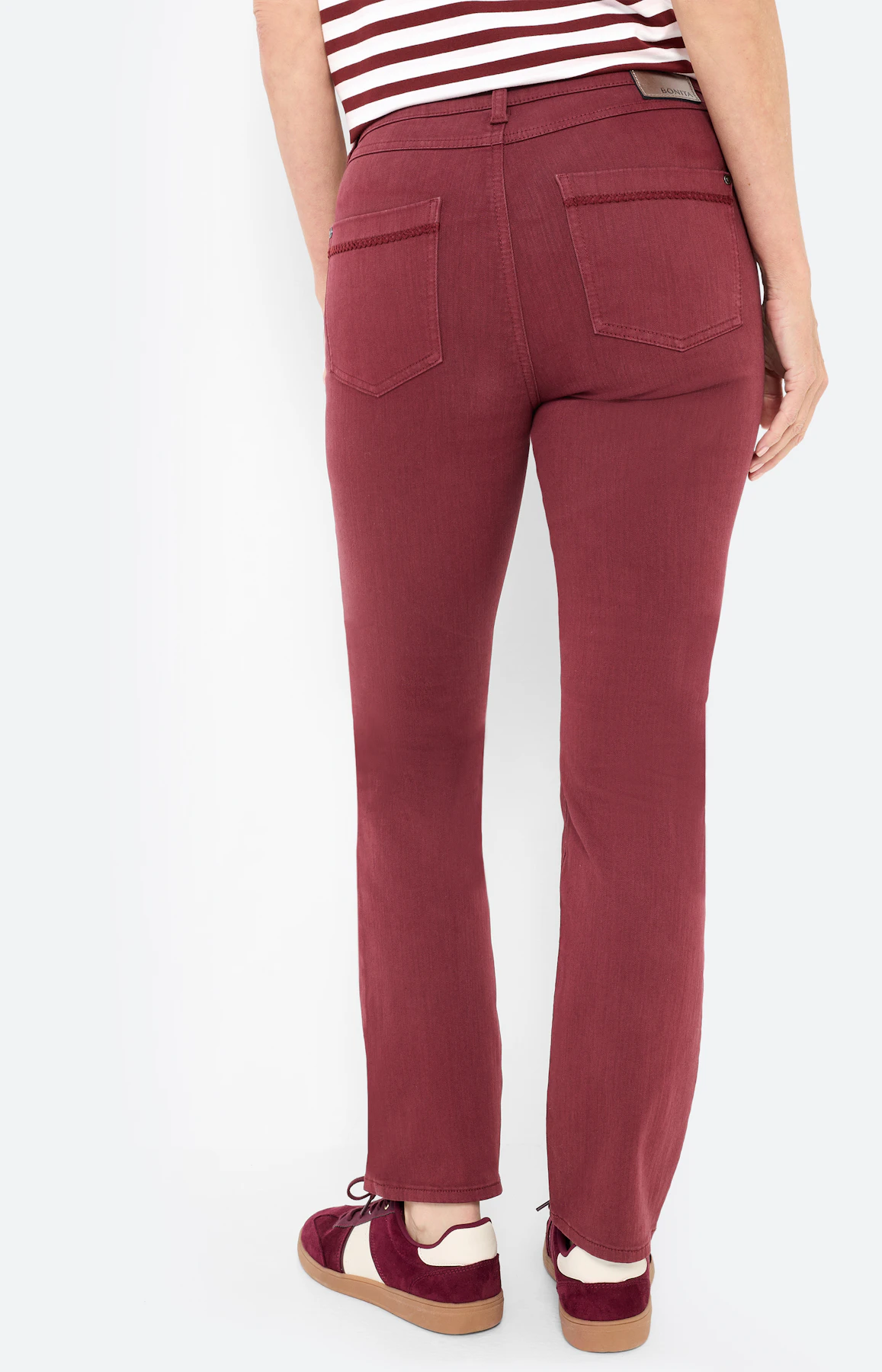 Jeans in regular fit 30 inch, bordeaux
